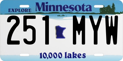 MN license plate 251MYW