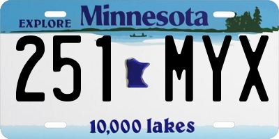 MN license plate 251MYX