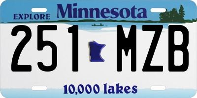 MN license plate 251MZB