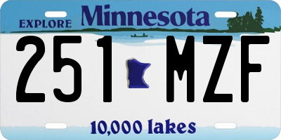 MN license plate 251MZF