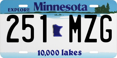MN license plate 251MZG