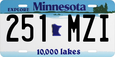 MN license plate 251MZI