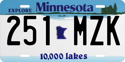 MN license plate 251MZK