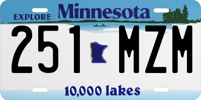 MN license plate 251MZM