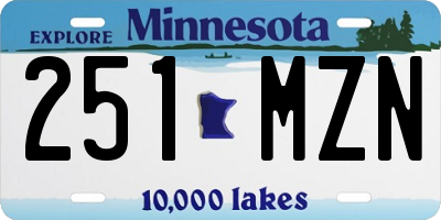 MN license plate 251MZN
