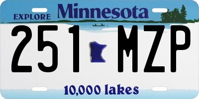MN license plate 251MZP