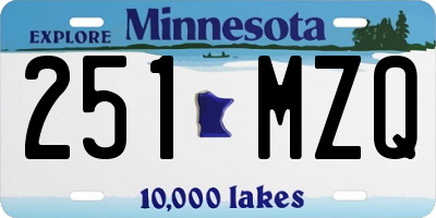 MN license plate 251MZQ