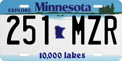 MN license plate 251MZR