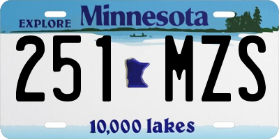 MN license plate 251MZS