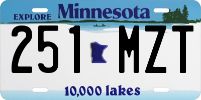 MN license plate 251MZT