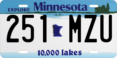 MN license plate 251MZU