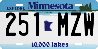 MN license plate 251MZW