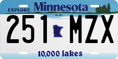 MN license plate 251MZX