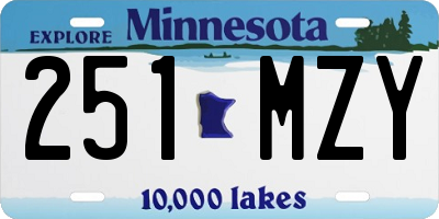 MN license plate 251MZY