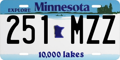 MN license plate 251MZZ