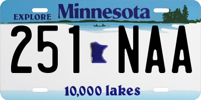 MN license plate 251NAA