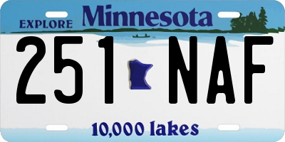 MN license plate 251NAF