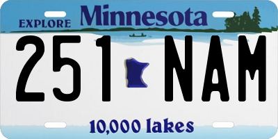 MN license plate 251NAM