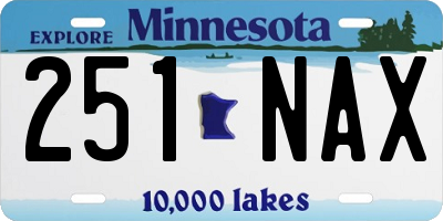 MN license plate 251NAX