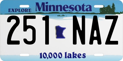 MN license plate 251NAZ