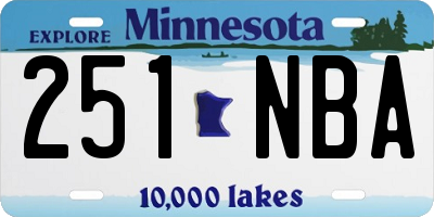 MN license plate 251NBA