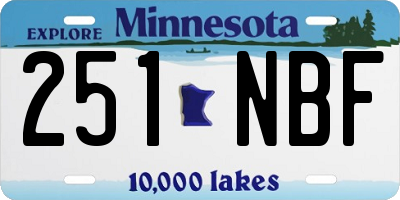 MN license plate 251NBF