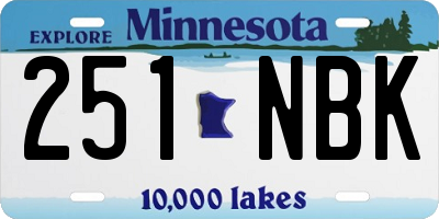 MN license plate 251NBK