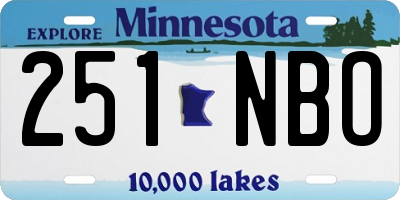 MN license plate 251NBO