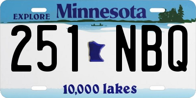 MN license plate 251NBQ