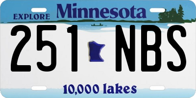MN license plate 251NBS