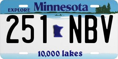 MN license plate 251NBV