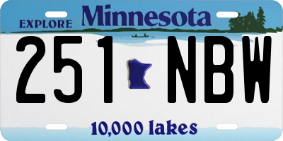 MN license plate 251NBW