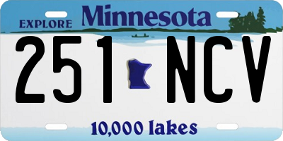 MN license plate 251NCV