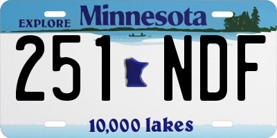 MN license plate 251NDF