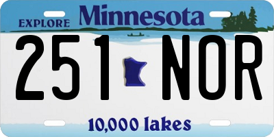 MN license plate 251NOR