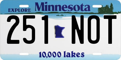 MN license plate 251NOT
