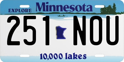 MN license plate 251NOU