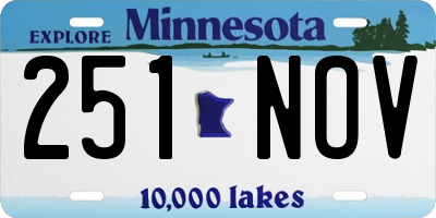 MN license plate 251NOV