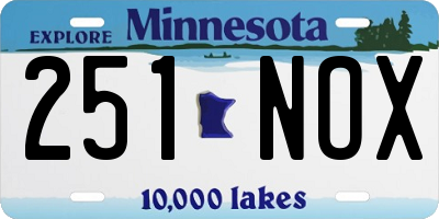 MN license plate 251NOX