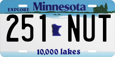 MN license plate 251NUT