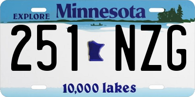 MN license plate 251NZG
