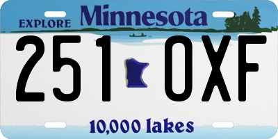 MN license plate 251OXF