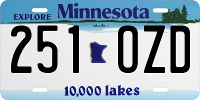 MN license plate 251OZD