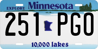 MN license plate 251PGO