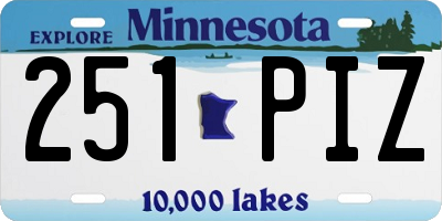 MN license plate 251PIZ