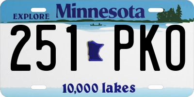 MN license plate 251PKO