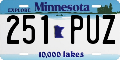 MN license plate 251PUZ