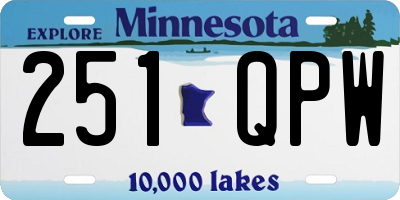 MN license plate 251QPW