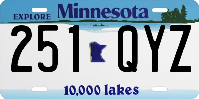 MN license plate 251QYZ