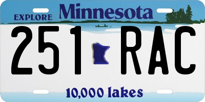 MN license plate 251RAC